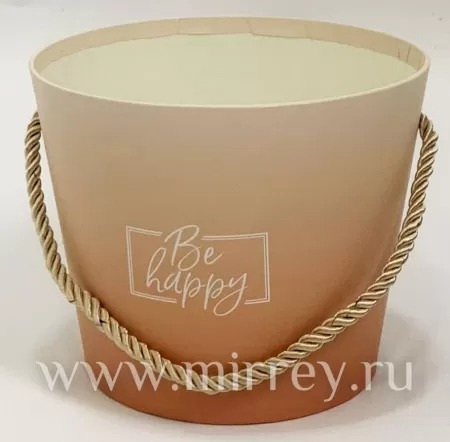 Коробка под цветы "Градиент" 16x16x13.2см, св.персиковый/персиковый