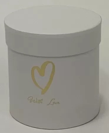 Коробка под цветы с крышкой "С любовью" 11x11 см, белый