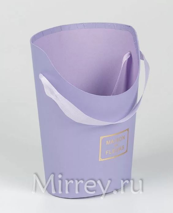 Коробка под цветы, с ручкой, 17 × 14 × 22 см, фиолетовый