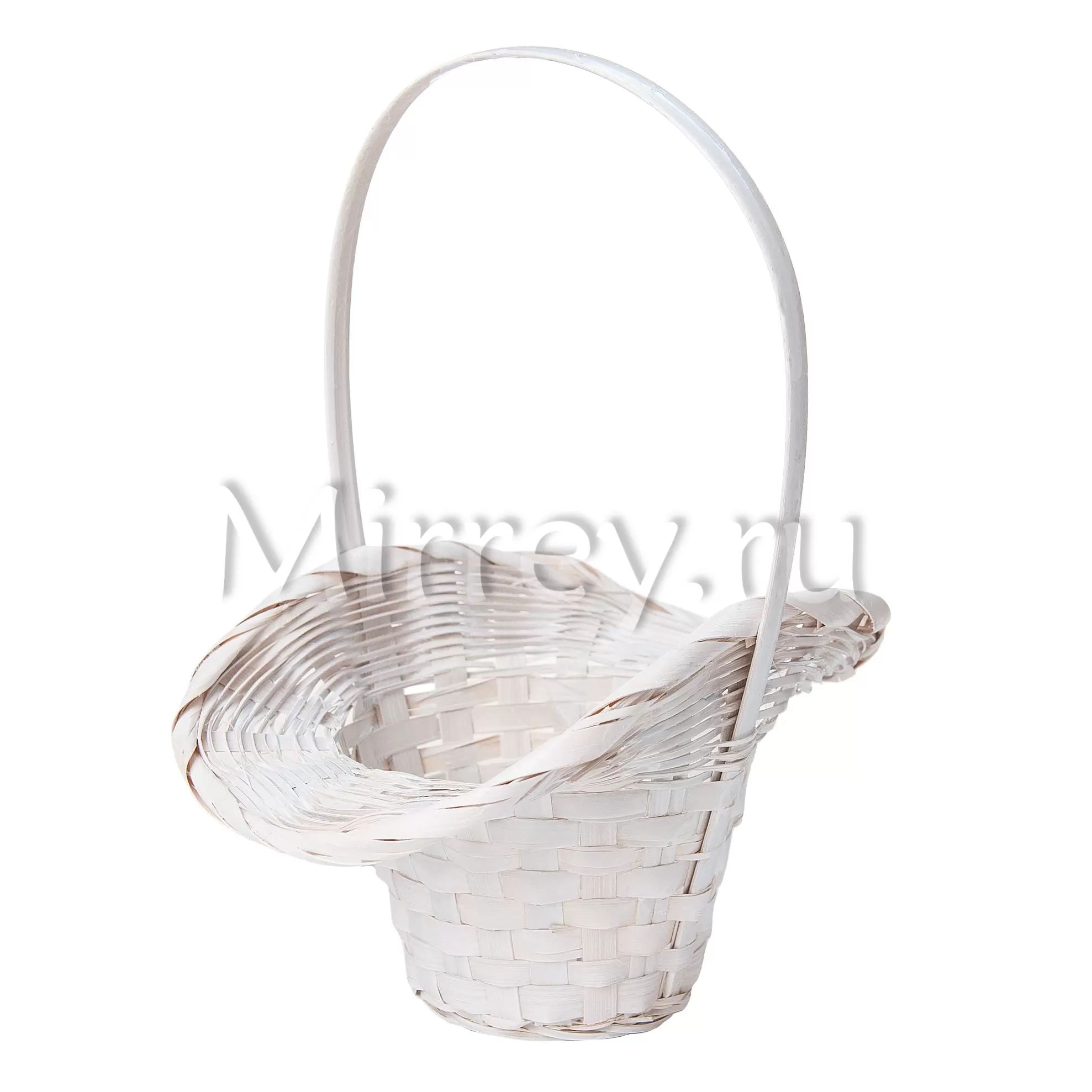 Корзина плетеная (бамбук), D21х13xH14/29 см, белый