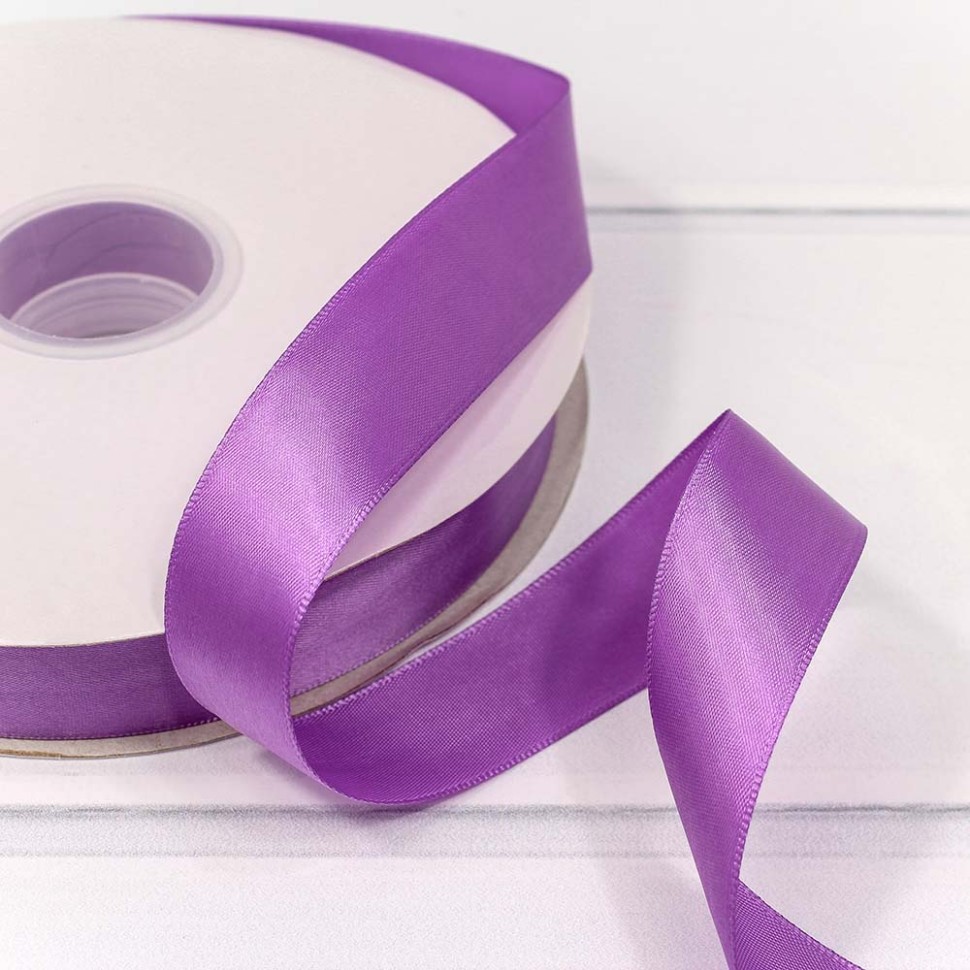 Лента Атласная Полиэстер класс А 2,5см*100ярд Фиолетовый