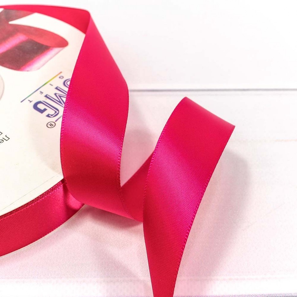 Лента Атласная Полиэстер класс А 2,5см*100ярд Тёмно-малиновый