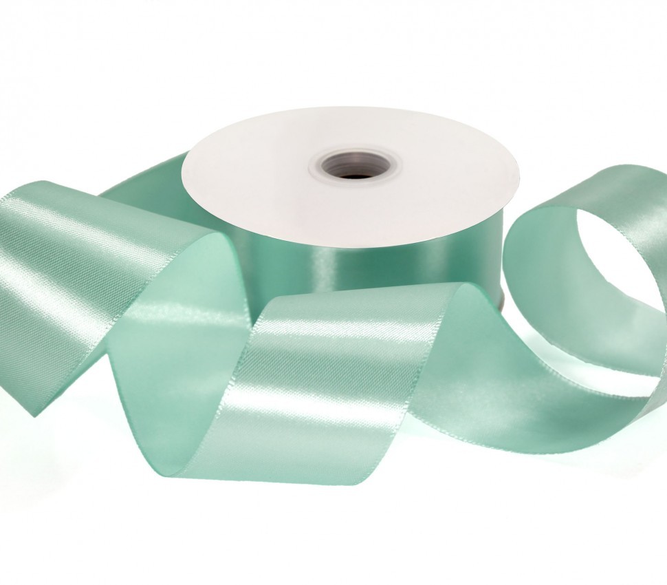 Лента атласная сатин 5 см*50 ярдов аквамариновый