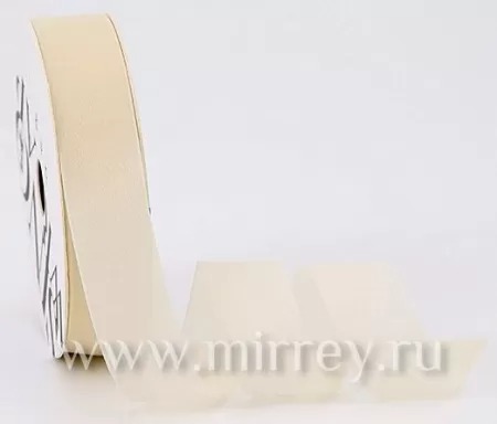 Лента декоративная "Грёзы", полиэстер, 25 см х 15 ярд., бежевый