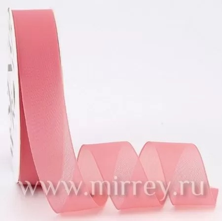 Лента декоративная "Грёзы", полиэстер, 25 см х 15 ярд., розовый