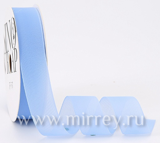 Лента декоративная "Грёзы", полиэстер, 25 см х 15 ярд., св.голубой