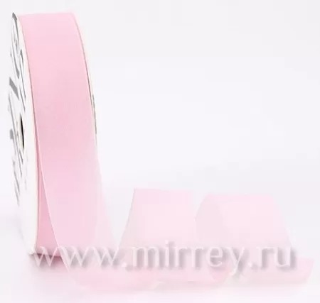 Лента декоративная "Грёзы", полиэстер, 25 см х 15 ярд., св.розовый