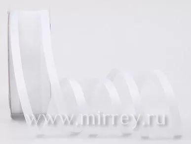 Лента декоративная "Кант", полиэстер, 25 мм х 20 ярд., белый