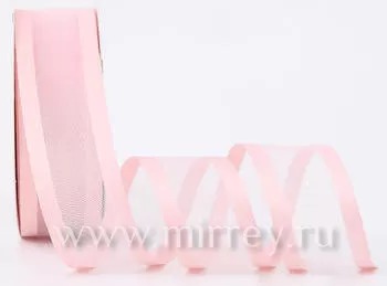 Лента декоративная "Кант", полиэстер, 25 мм х 20 ярд., светло-розовый