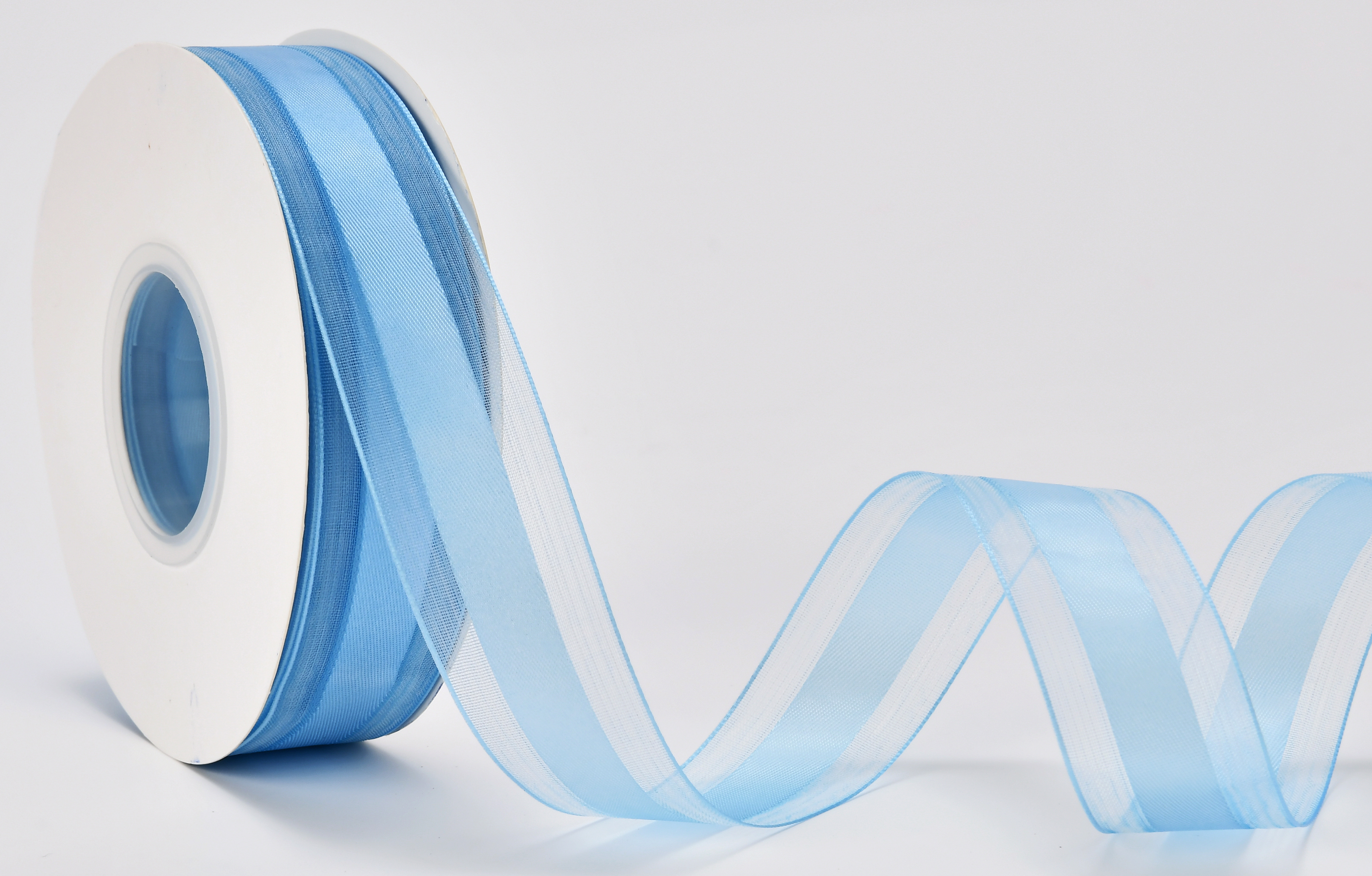 Лента декоративная "Лили", полиэстер, 25 мм х 40 ярд., небесно-голубой