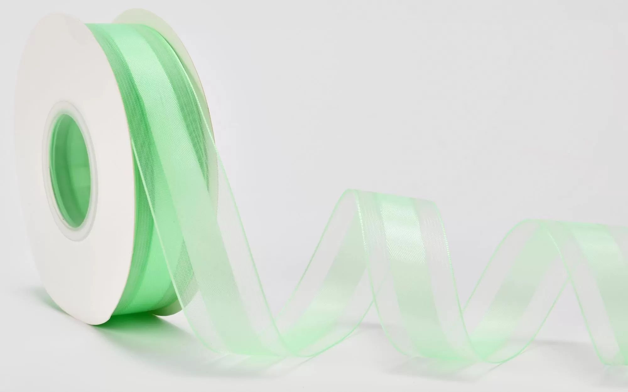 Лента декоративная "Лили", полиэстер, 25 мм х 40 ярд., пастельно-зеленый
