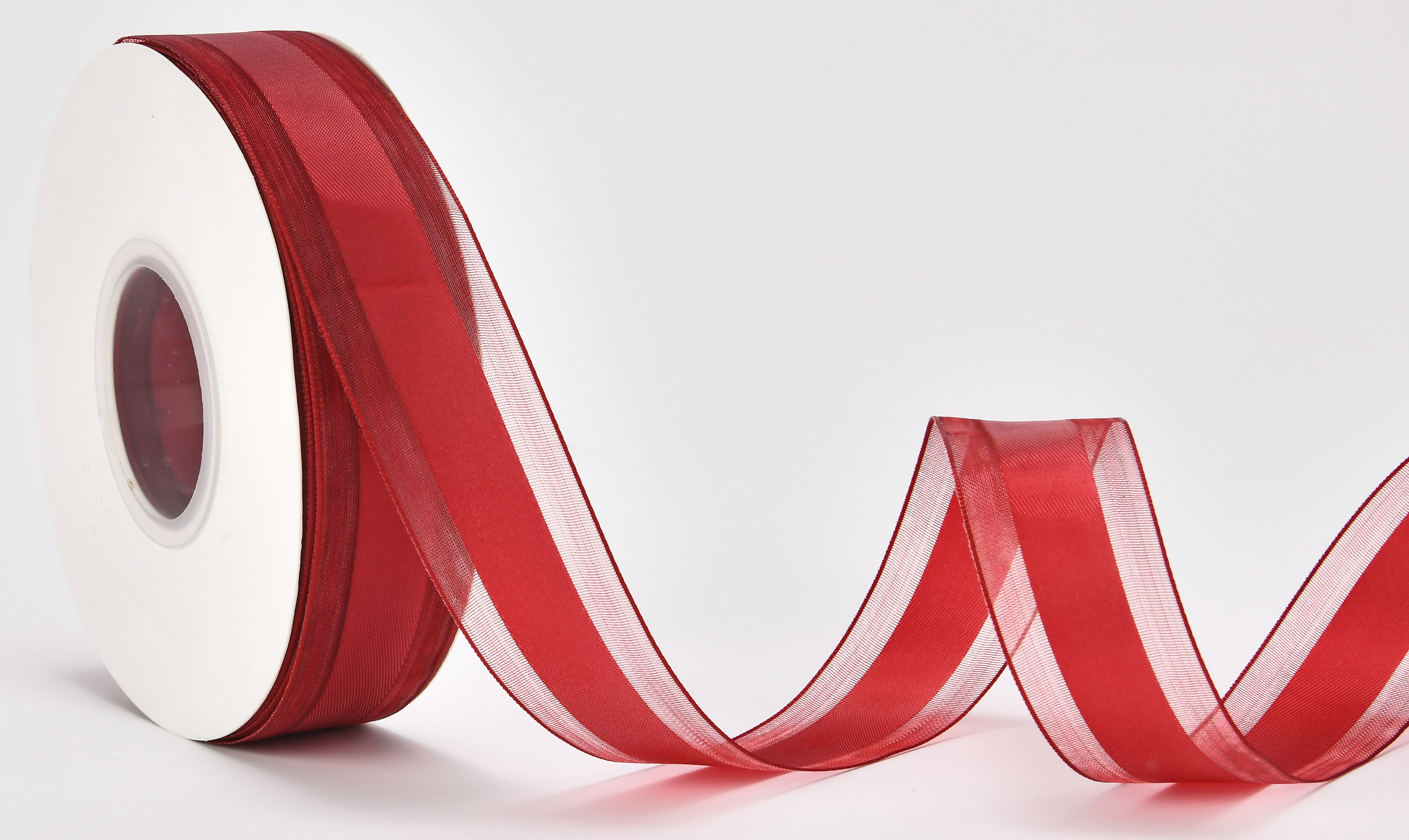 Лента декоративная "Лили", полиэстер, 25 мм х 40 ярд., винный