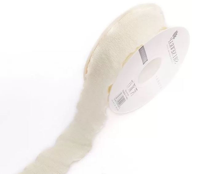 Лента декоративная "Волна", полиэстер, 25мм х 10ярд., айвори