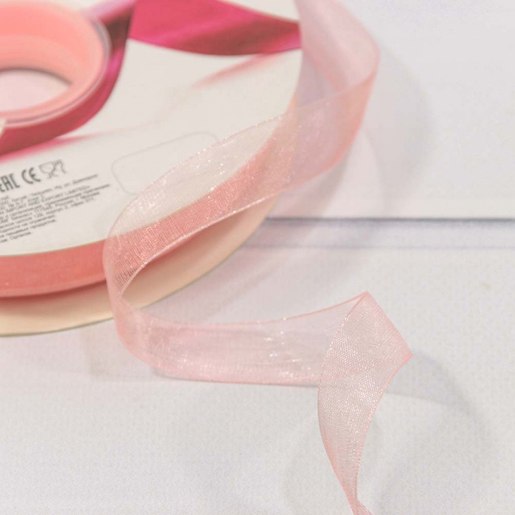 Лента органза 1,5см*100ярд персиковый