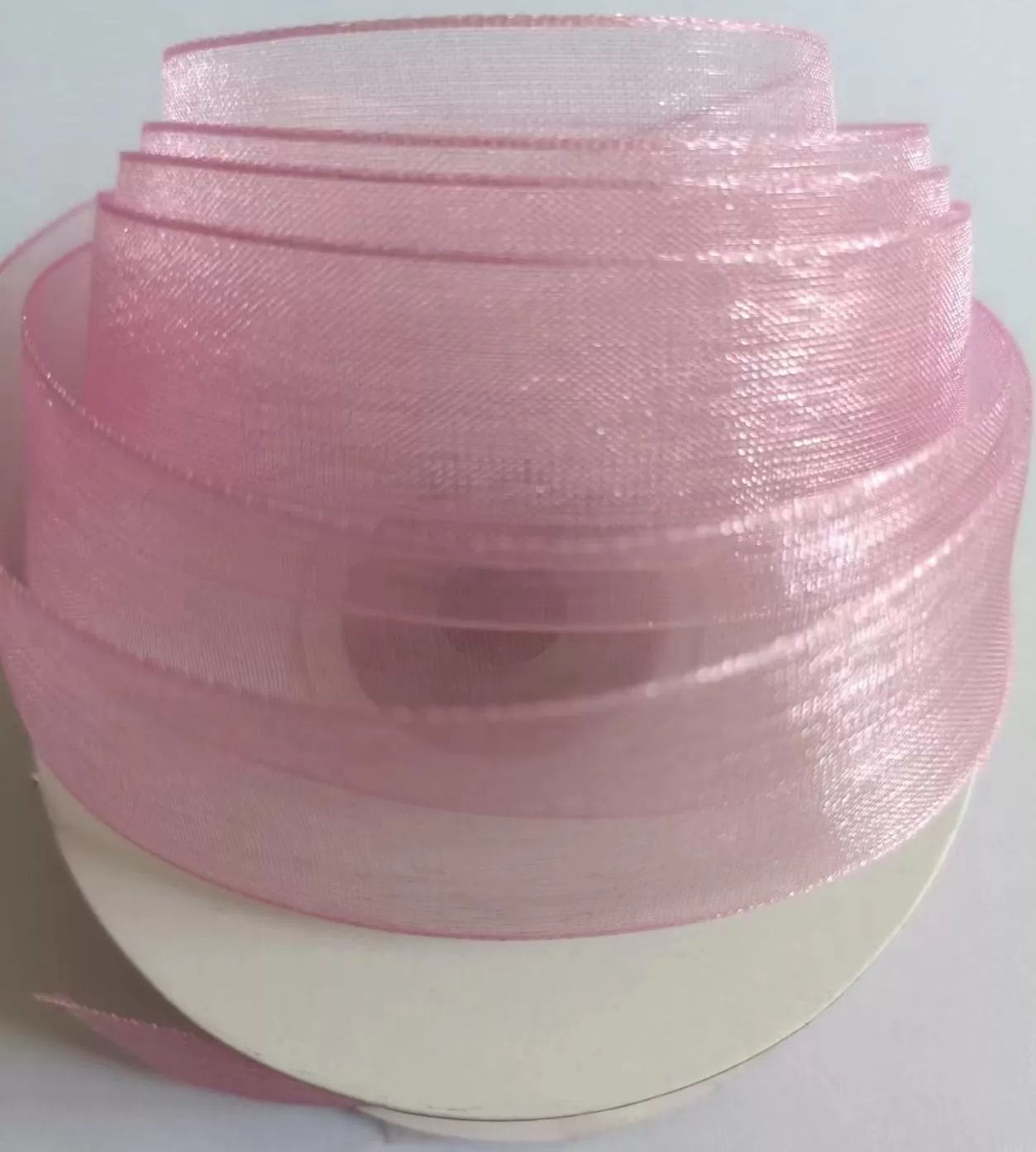 Лента органза на катушке, 25мм*25ярд, дикая роза