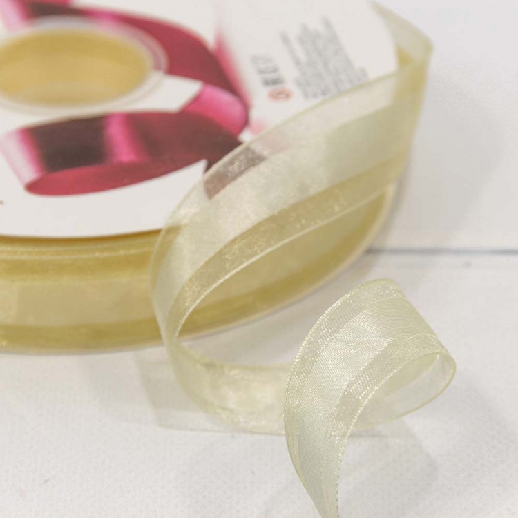 Лента органза Полоса 2,5 см*100 ярд Шампань