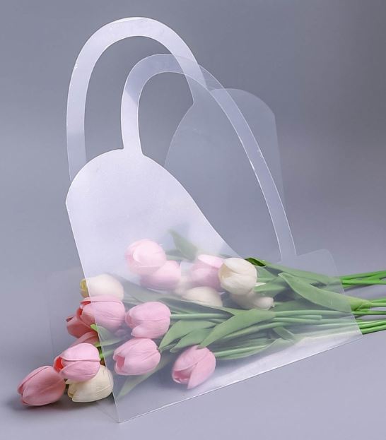 Переноска для цветов из прозрачного пластика, 30 × 25 × 12 см В246