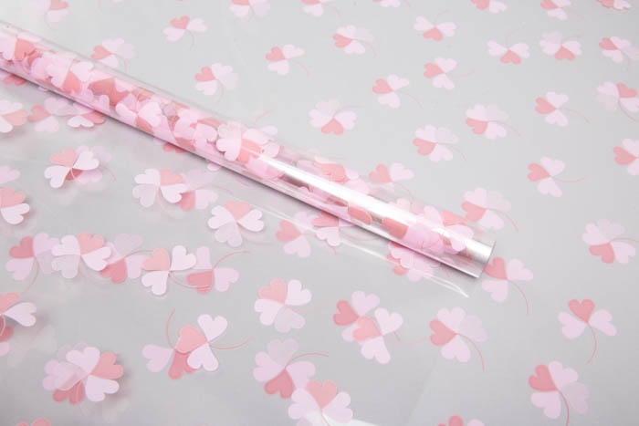 Пленка цветная Клевер 70 см розовый пыльный/розовый жемчуг