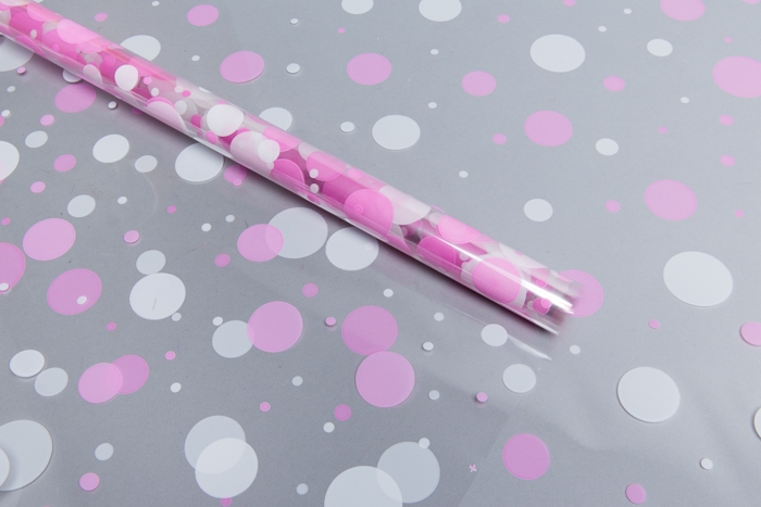 Пленка цветная Серпантин 70 см бело-розовый