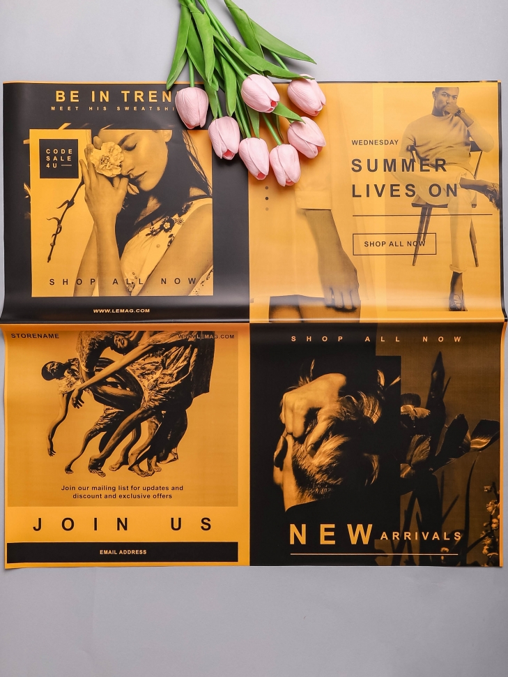 Пленка матовая 58 × 58 см 20 листов Fashion Trend Оранжевый