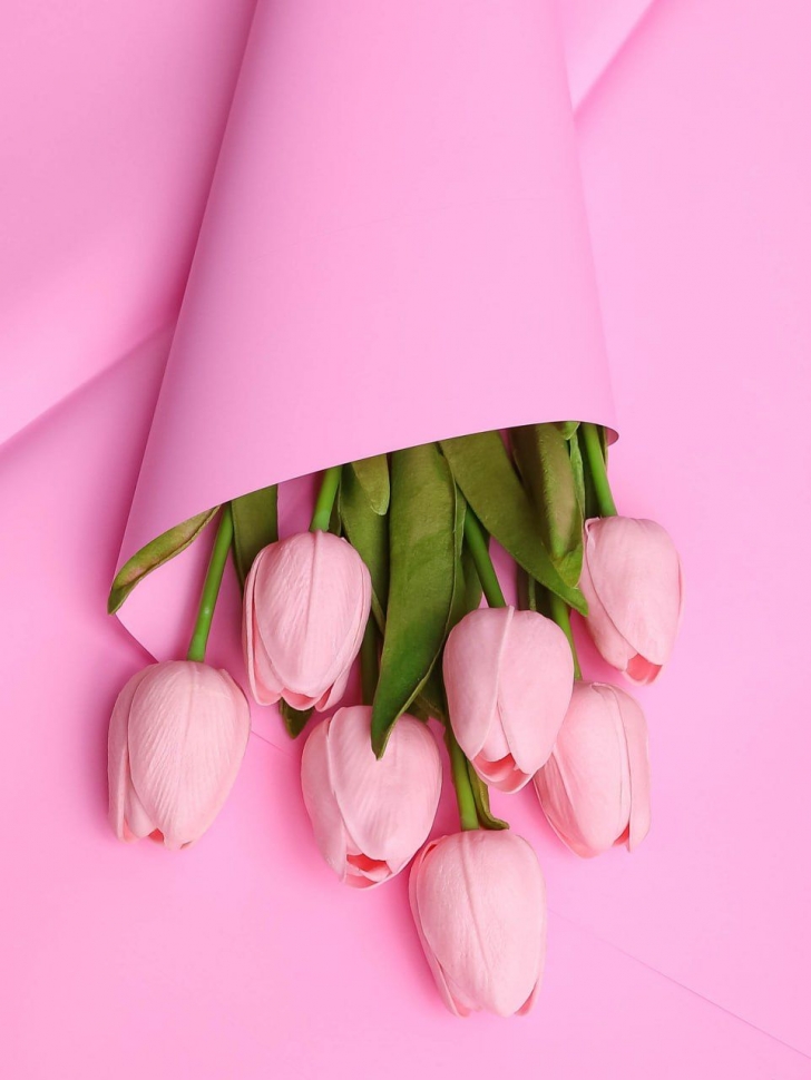 Пленка матовая 58см х 58см 60мкм 10 листов, розовый жемчуг