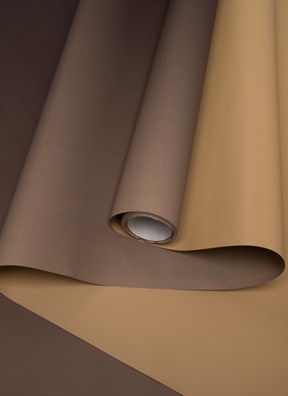 Пленка матовая Пастель 58 см × 10 м РЦ на втулке, двухцветная с переходом шоколадный/матовое золото