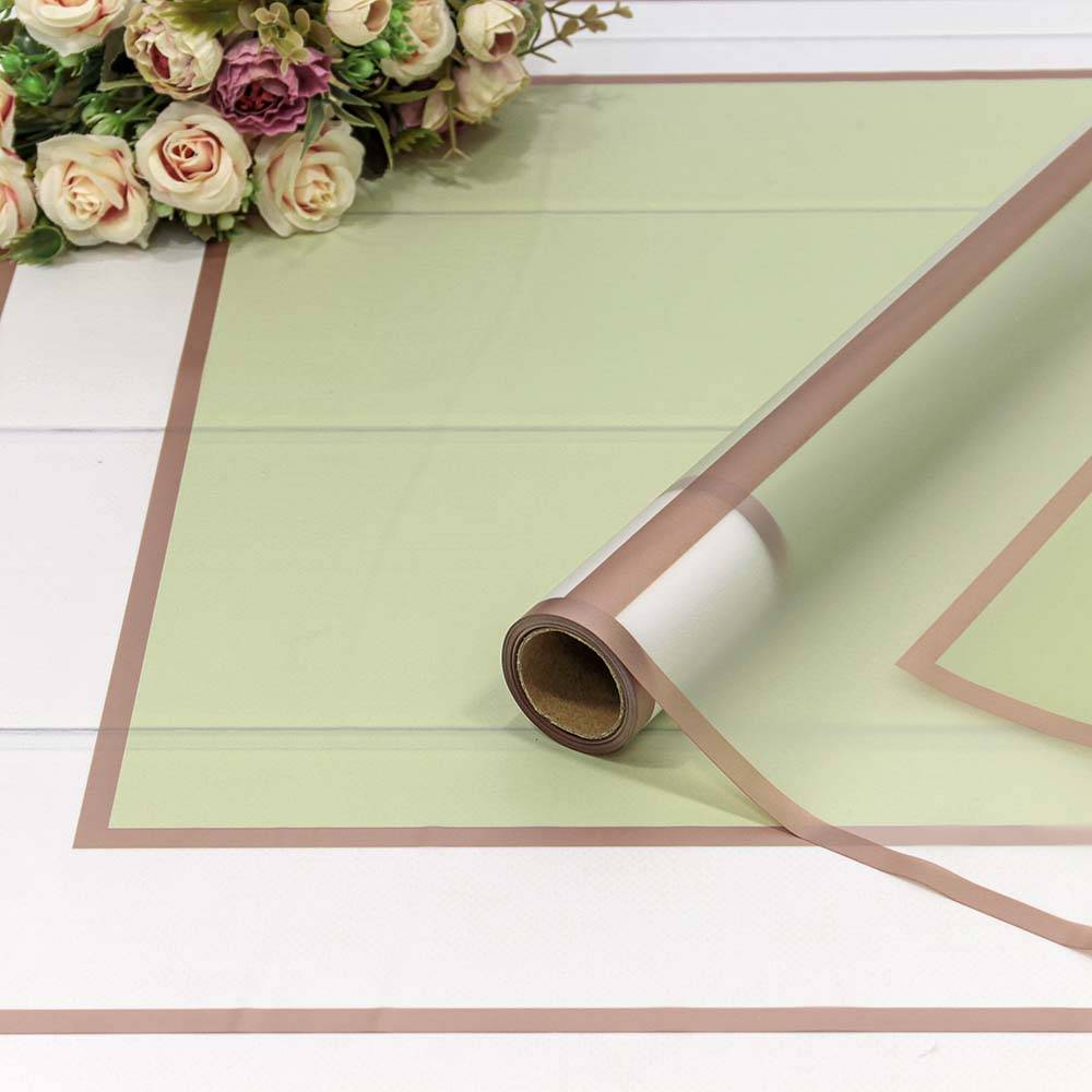 Плёнка 0,58*10м матовая "Квадраты" 50мкм болотный