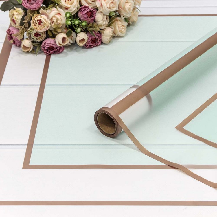 Плёнка 0,58*10м матовая "Квадраты" 50мкм голубой