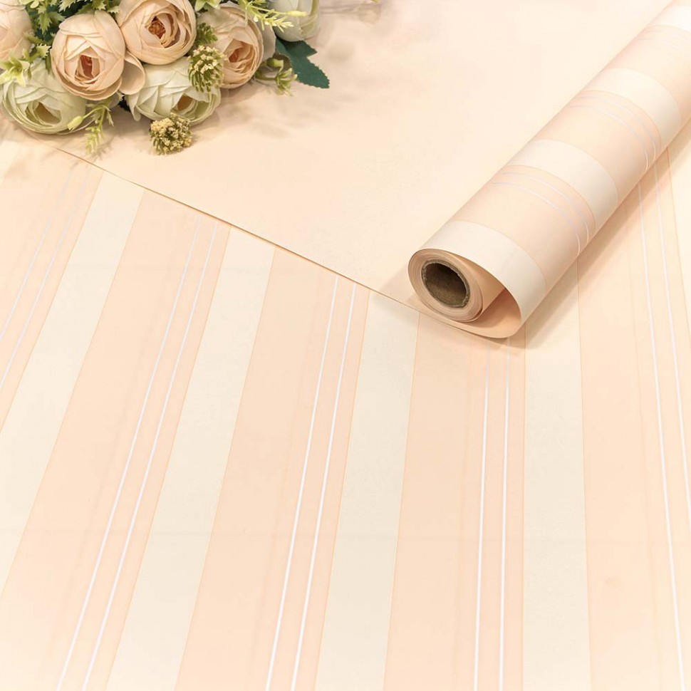 Плёнка 0,58*10м матовая "Полосы" 60мкм Персиковый