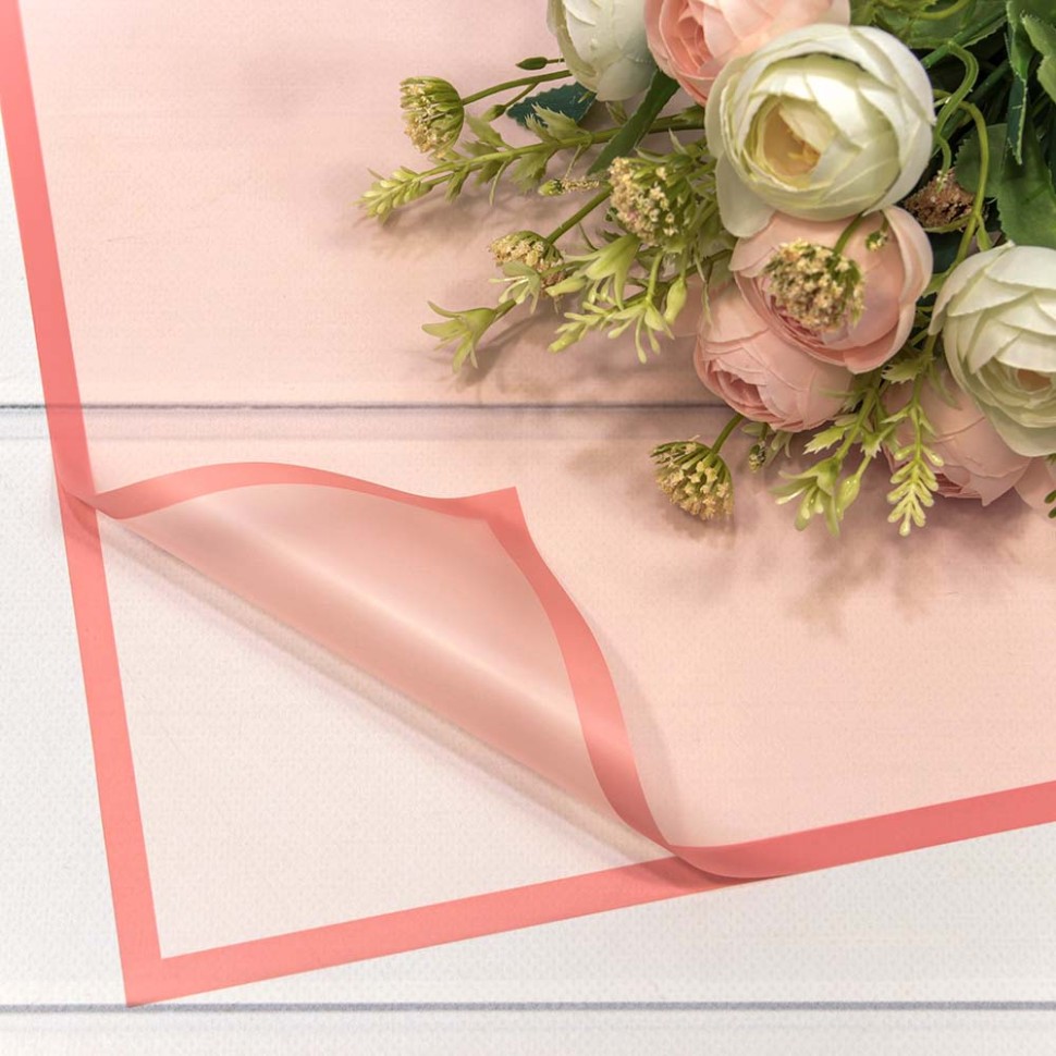 Плёнка в листах 58*58 (20 шт.) матовая с рамкой 50мкм Тёмный розовый