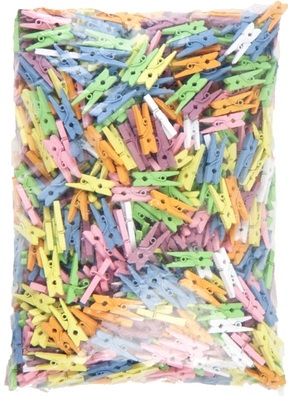 Прищепка деревянная 2,5 см 1000 шт микс