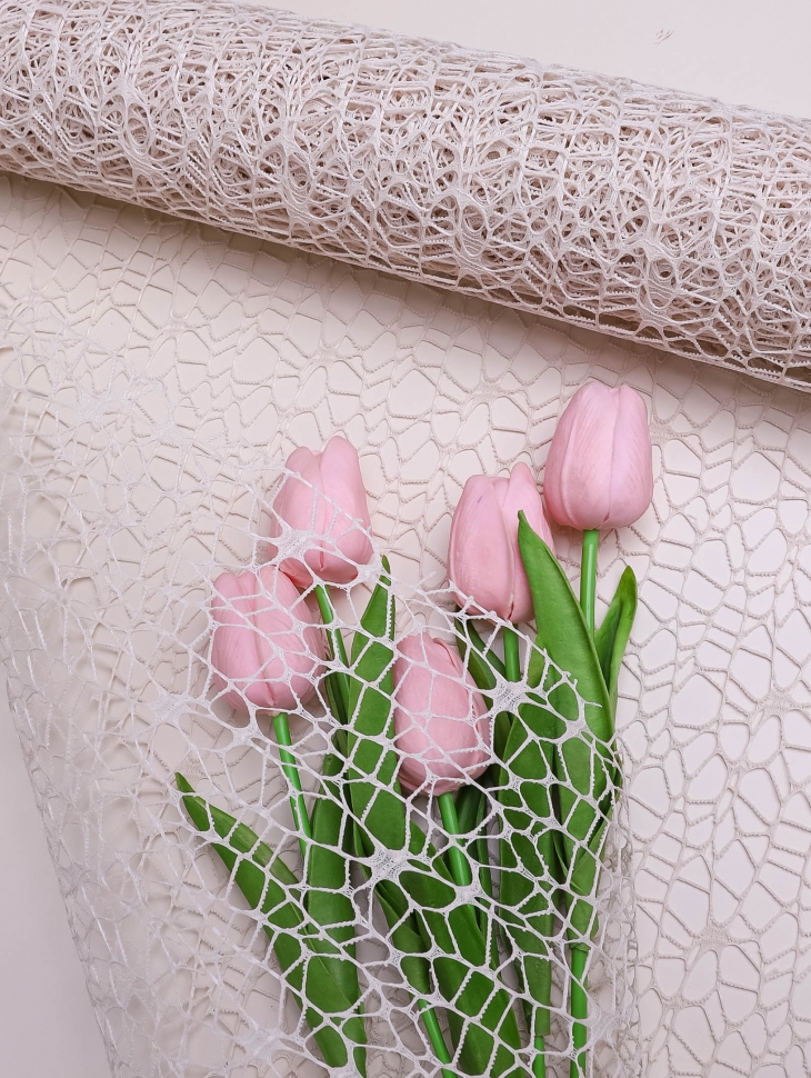 Сетка ажурная 50 см*5 ярд кремовый