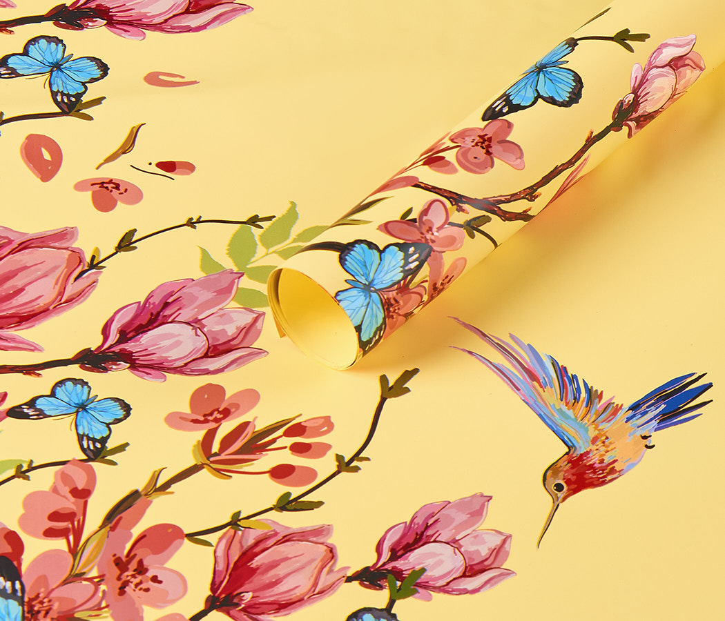 Упак. материал флористическая пленка "Колибри", 65 мкр, 58 см х 58 cм, 20 листов/упак., паст-желтый