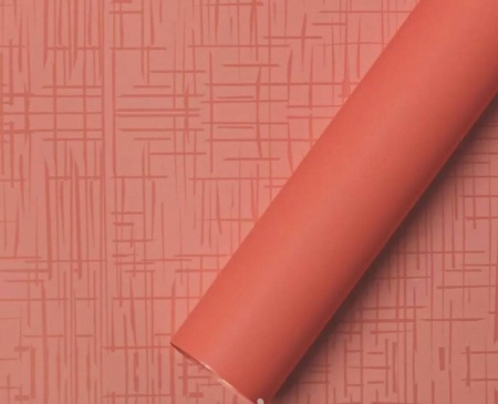Упак. материал флористическая пленка "Матрица", 65 мкр, 58 см × 10 м, коралловый