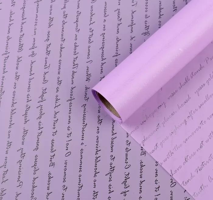 Упак. материал флористическая пленка "Послание", 58 см х 10 м, сиреневый