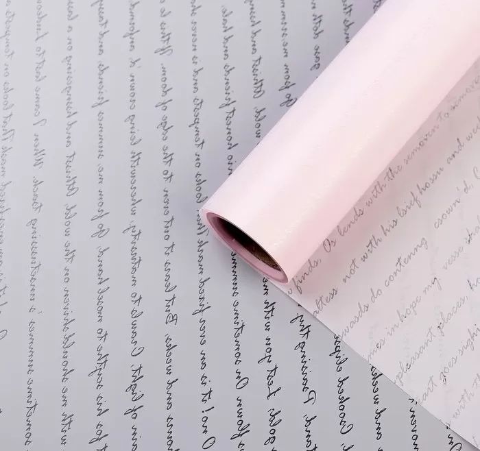 Упак. материал флористическая пленка "Послание", 58 см х 10 м, светло-розовый
