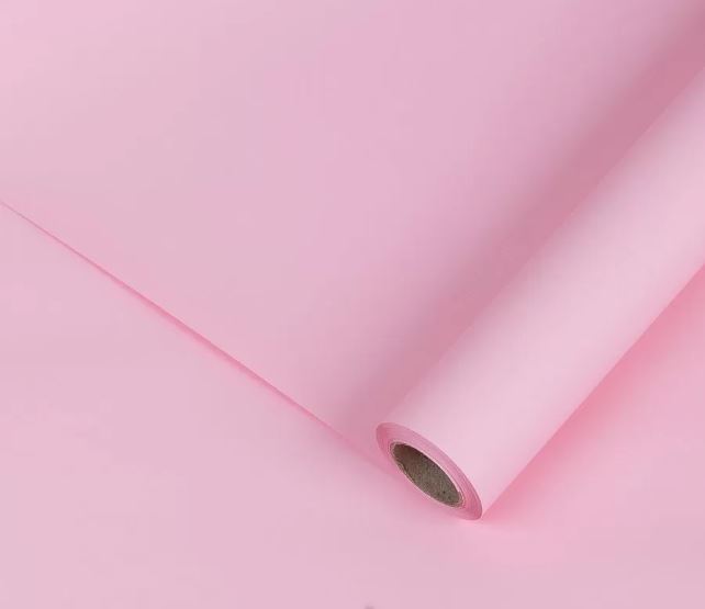 Упак. материал флористическая пленка "Самая нужная", 55 мкр, 58 см × 10 м, нежно-розовый
