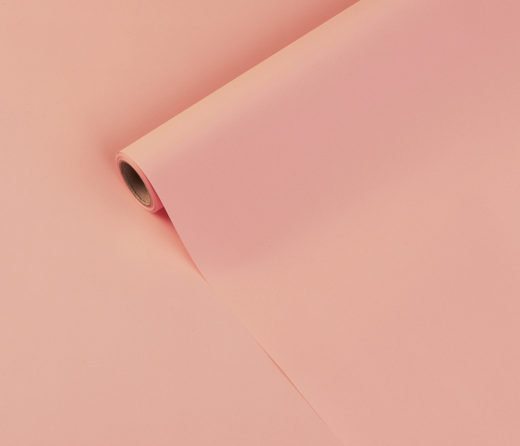 Упак. материал матовая пленка "Фаворит" однотонная, 50 мкр, 50 см х 10 м, лососевый