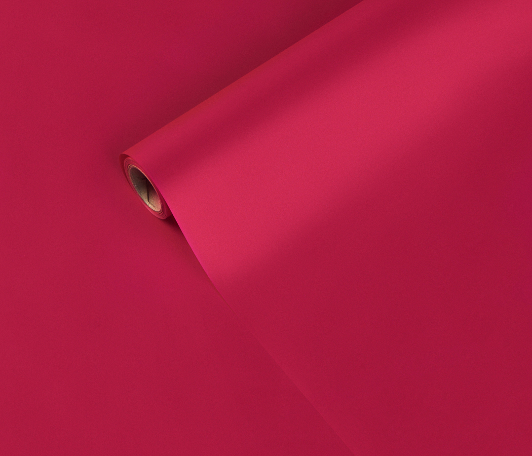 Упак. материал матовая пленка "Фаворит" однотонная, 50 мкр, 50 см х 10 м, малиновый