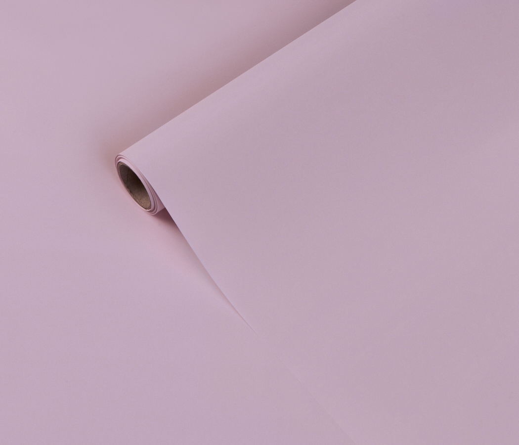 Упак. материал матовая пленка "Фаворит" однотонная, 50 мкр, 50 см х 10 м, пастельно-розовый