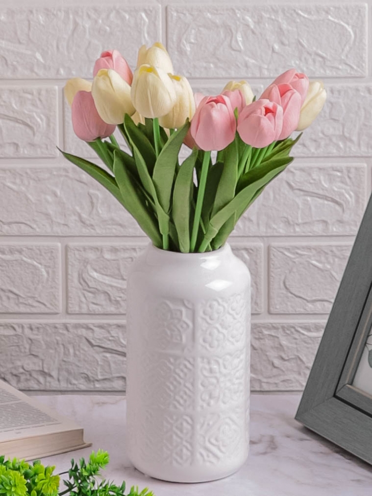 Ваза керамика 20*7*10,5 см 871H455S белый