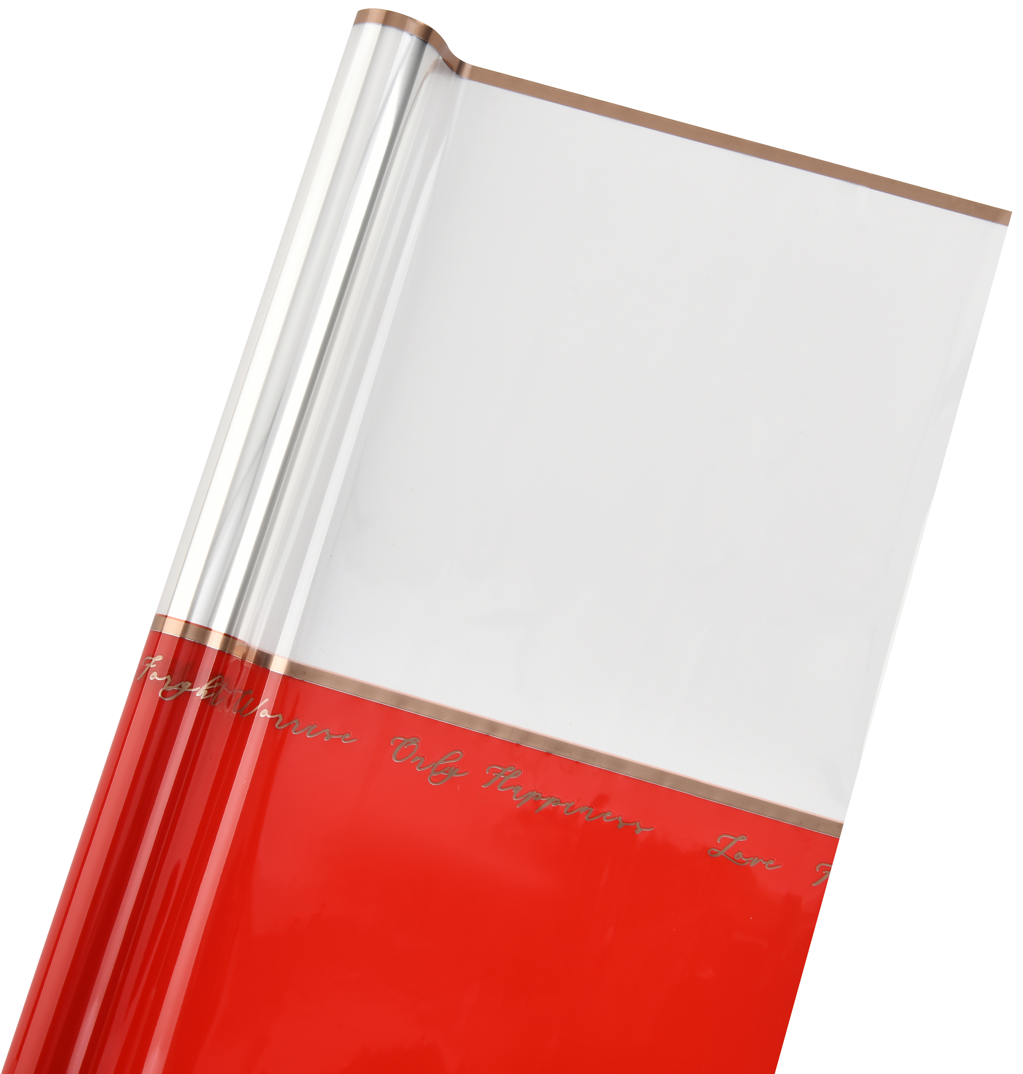 Упак. материал флористическая пленка "Золотые грани" 50 мкр, 58 см х 10 м, красный